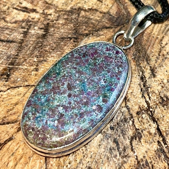 Spotted Purple Ruby Fuchsite Pendant 2” - Picture 2 of 6